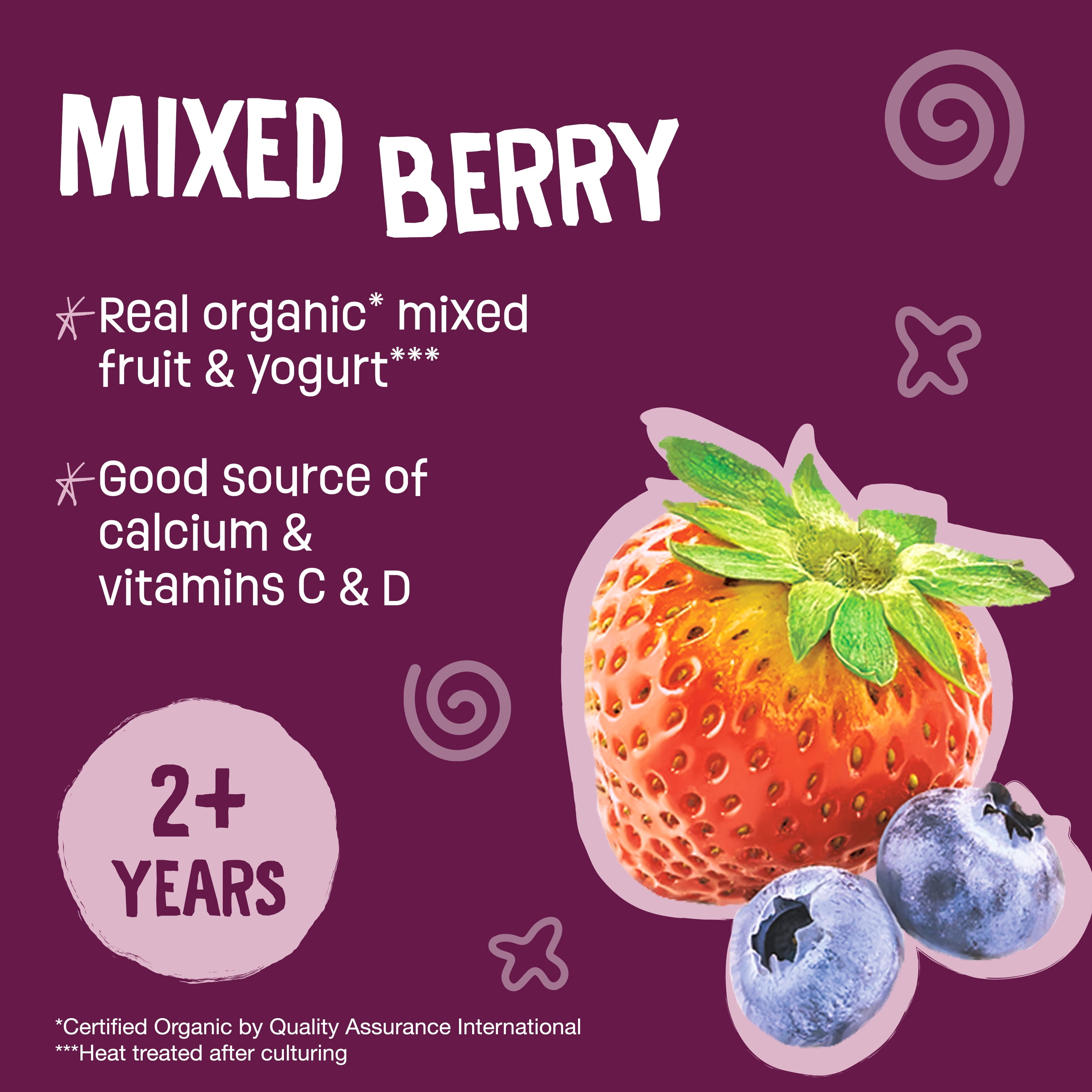 (12 pack) Earth's Best Organic Fruit Yogurt Smoothie Toddler Food, Mixed Berry, 4.2 oz Pouch