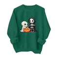 thumbnail image 2 of Hurxie Women's Halloween Skull Graphic Sweatshirt Skleton Crewneck Outfits,Casual Long Sleeve Hoodie Party Sweatshirt, 2 of 5