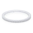 thumbnail image 2 of 1/5 CT Round Cut Natural White Diamond Eternity Stackable Wedding Anniversary Band Ring In 14K White Gold Plated 925 Sterling Silver (0.20 Cttw) -7.5, 2 of 6