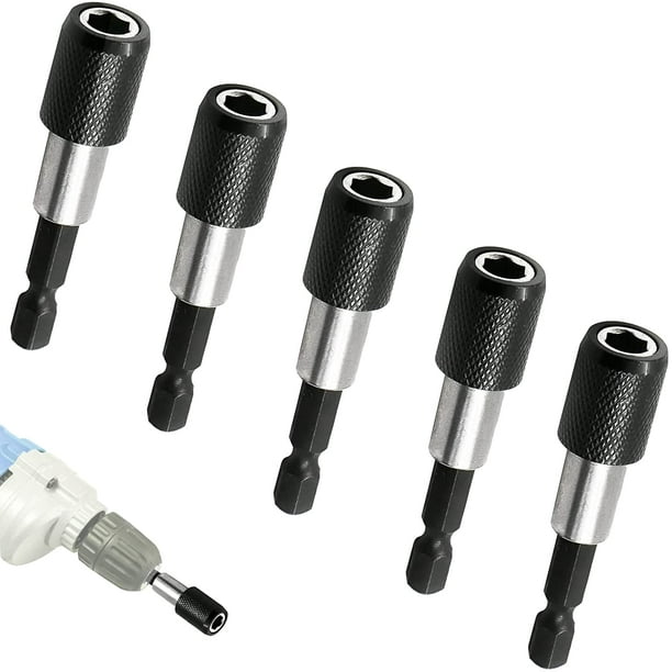 Soporte magnético para puntas de 5 piezas, soporte para puntas de destornillador de impacto de 1/4 "60 mm, para paneles de yeso y tornillos de montaje rápido en placas de yeso