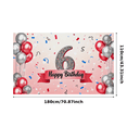 thumbnail image 3 of Sparkly Number 6 Happy Birthday Banner with Balloon and Star Elements Party Backdrop Background for Birthday Party Decorations Photography Props and Event Decors, 3 of 8