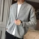 thumbnail image 4 of Ropa de hombre Abrigo con cremallera Suéteres de punto lisos para hombre Chaqueta con cremallera Cárdigan de color sólido con cuello grueso Invierno Primavera Otoño X, 4 of 4