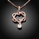 thumbnail image 4 of Collar con colgante de corazón doble chapado en oro rosa y circonitas, joyería de cristal para amigos y amantes, 4 of 7