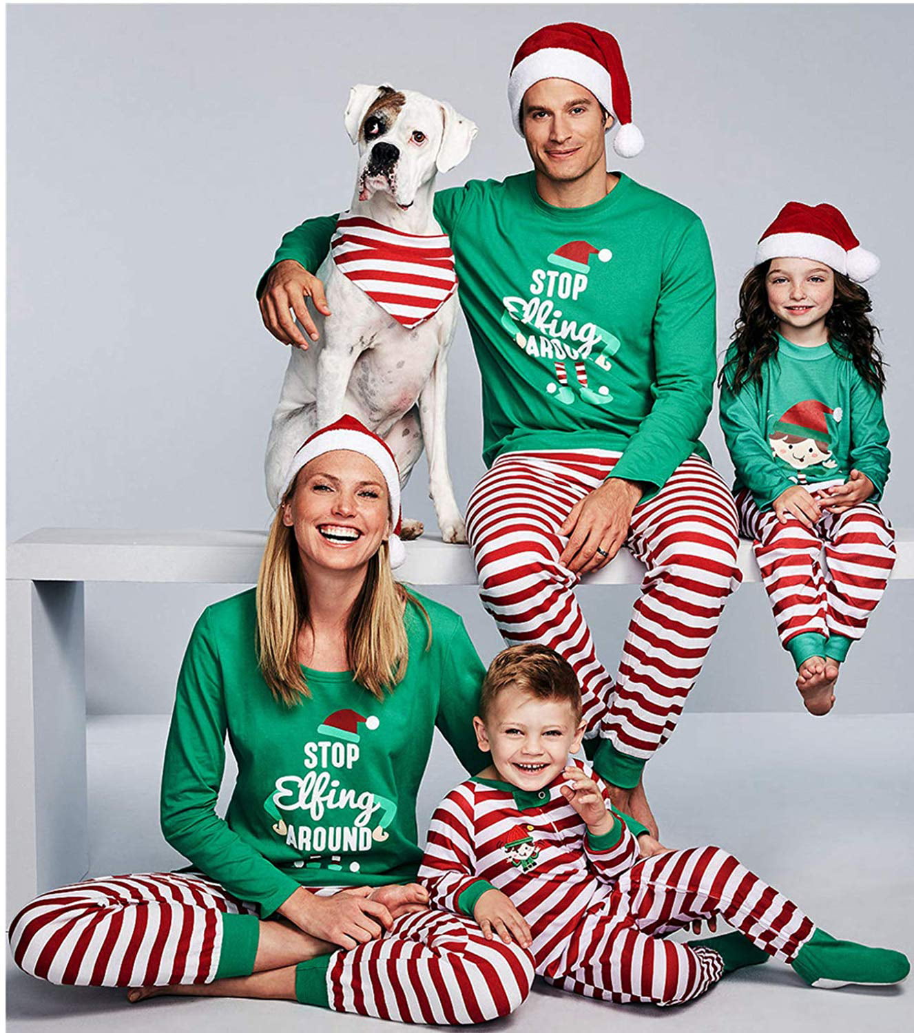 Matching Clothes for Dad Mom Kid Love Santa Daxin Christmas Family Pajamas Set 