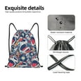 thumbnail image 4 of Zufioo cool rock Skull Sports Cinch Sack Gym String Bags Machine Washable Heavy Duty String Backpack for Men Women-Small, 4 of 6