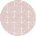 thumbnail image 1 of Unique Loom Outdoor Coastal Nautical Beach Rug 5' 3 x 5' 3 Round Pink/Gray, 1 of 1