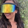 thumbnail image 4 of GFDYREE Elite Futuristic Oversize Shield Visor Sunglasses Flat Top Mirrored Mono Lens 172mm, 4 of 6