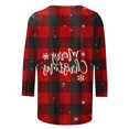 thumbnail image 5 of Fiudx Tops para Mujer Camiseta de Manga 3/4 con Cuello Redondo y Estampado Navideño para Mujer, Jersey con Cuello Redondo, Top/Camisa de Manga Larga con Cuello Redondo, 5 of 5