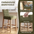 thumbnail image 6 of Guyou 26" Modern Bar Stools Set of 2, Chenille Upholstered Counter Height Barstools, Armless Wooden Bar Chairs for Kitchen Island, Home Bar, Green, 6 of 9