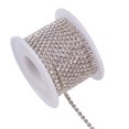 thumbnail image 1 of Brass Rhinestone Strass Chains Rhinestone Cup Chains with Spool Silver Color Plated Crystal 2.6mm about 10yards/roll, 1 of 6