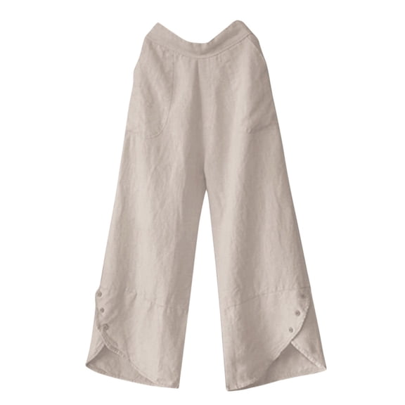 Soyumi Womens High Waisted Cargo Pants Y2K Baggy Wide Leg Casual Stretchy Jeans for Women Streetwear Pull On Trousers Pants, Beige