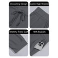 thumbnail image 3 of Womens Loose Drawstring Knee-length Pants Lounge Capri Yoga Joggers Pants with Pockets, 3 of 5