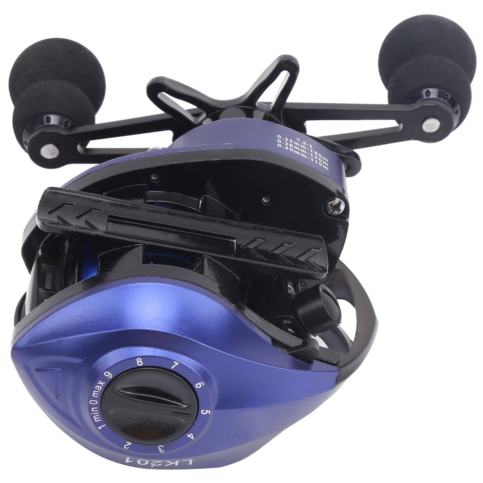 BIMZUC Blue/Black Baitcasting Reel 17+1 Bearings 7.2:1 Gear Ratio High Speed Fishing Wheel Accessory, 5.5 inches / 14 cm, Right Hand