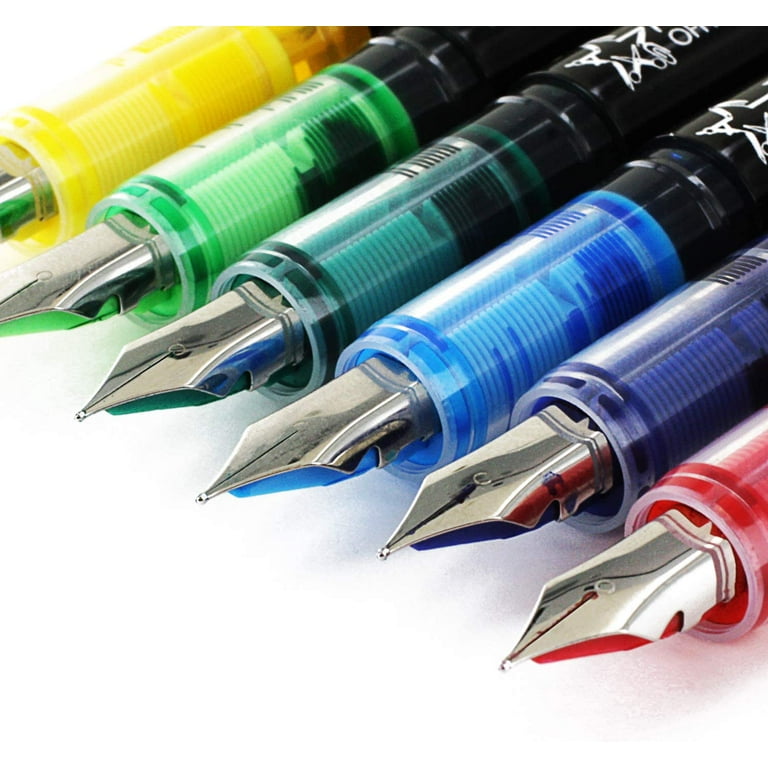 12 Pieces Disposable Fountain Pens, Quick-Drying Ink Pen, Smooth-Writing  Multico