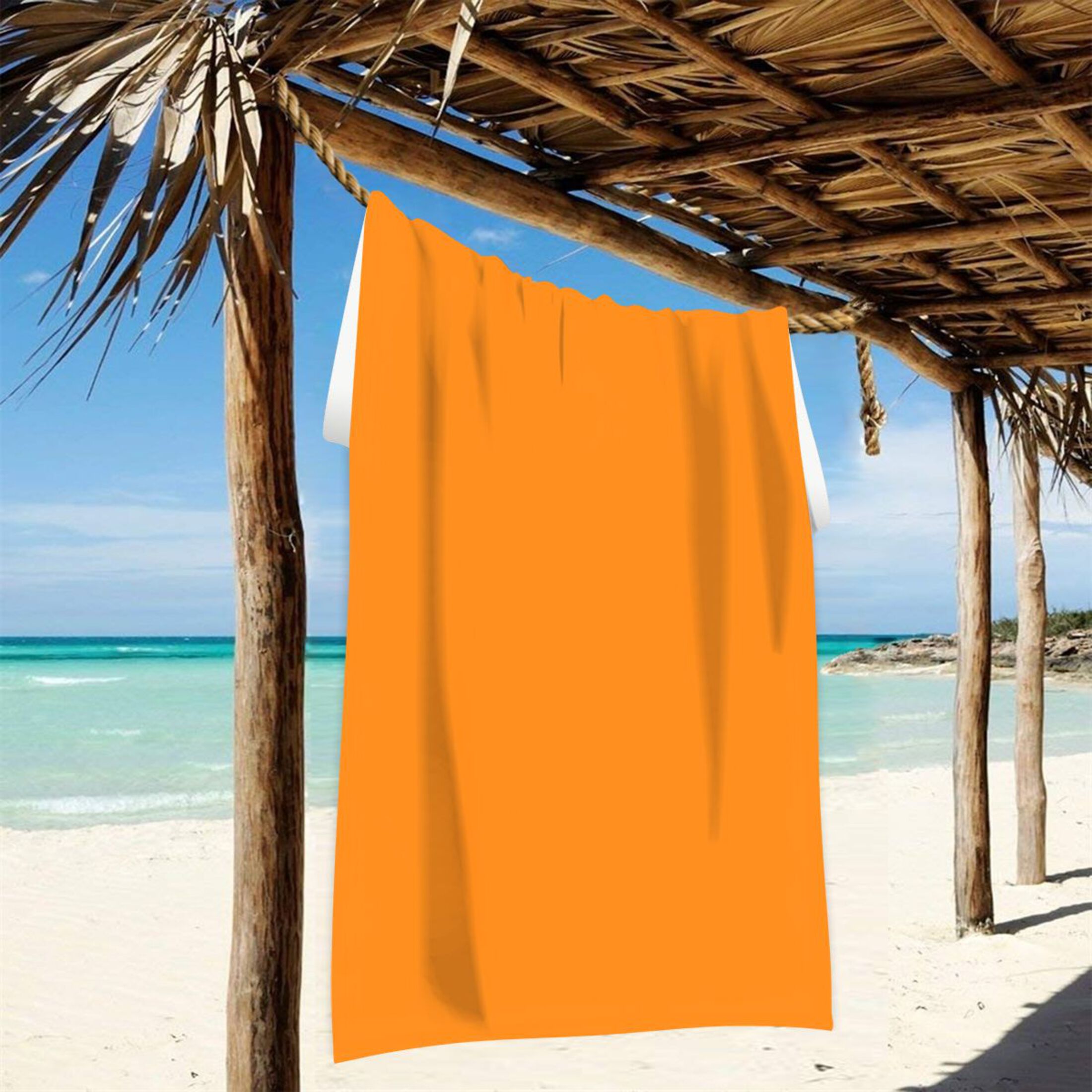 Oversized Beach Towel Extra Large Absorbent Microfiber Bath Towels Soft Quick Drying Orange 74"x37"