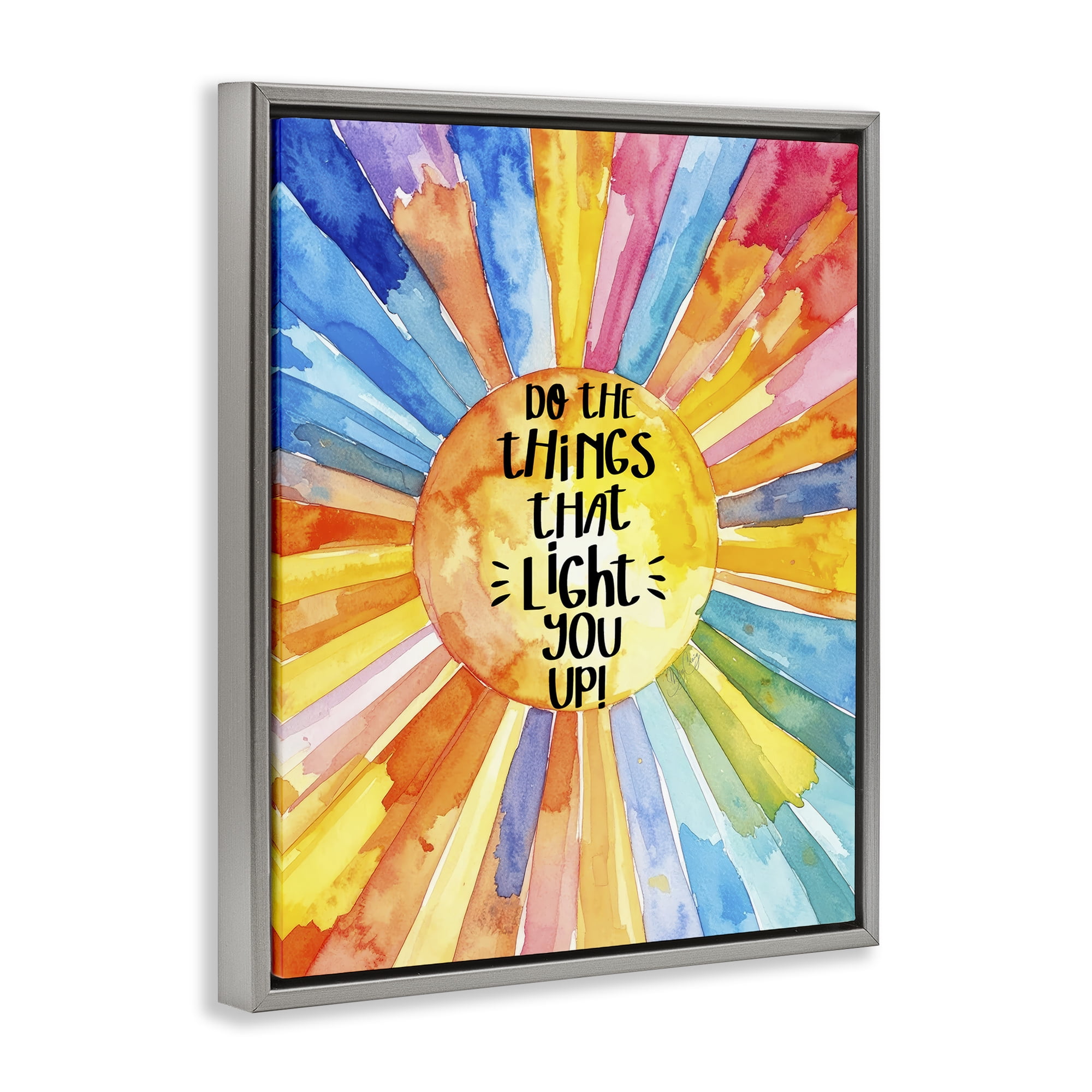 Stupell Industries Things That Light You Up Gray Framed Floater Canvas Wall Art, design by Shelly Craig