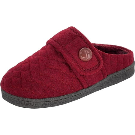 

Clarks Womens Quilted Felt Clog Slipper JMS0783T - Soft Plush Terry Lining - Indoor Outdoor House Slippers For Women 11 M US Burgundy