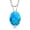 Blue Simulated Opal, October, variant on 1.65 Ct Oval Shape Black Onyx 925 Sterling Silver Pendant