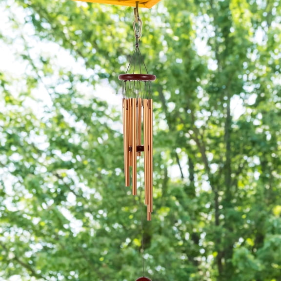 OULII Durable Wooden and Aluminum Wind Chime for Outdoor Decoration