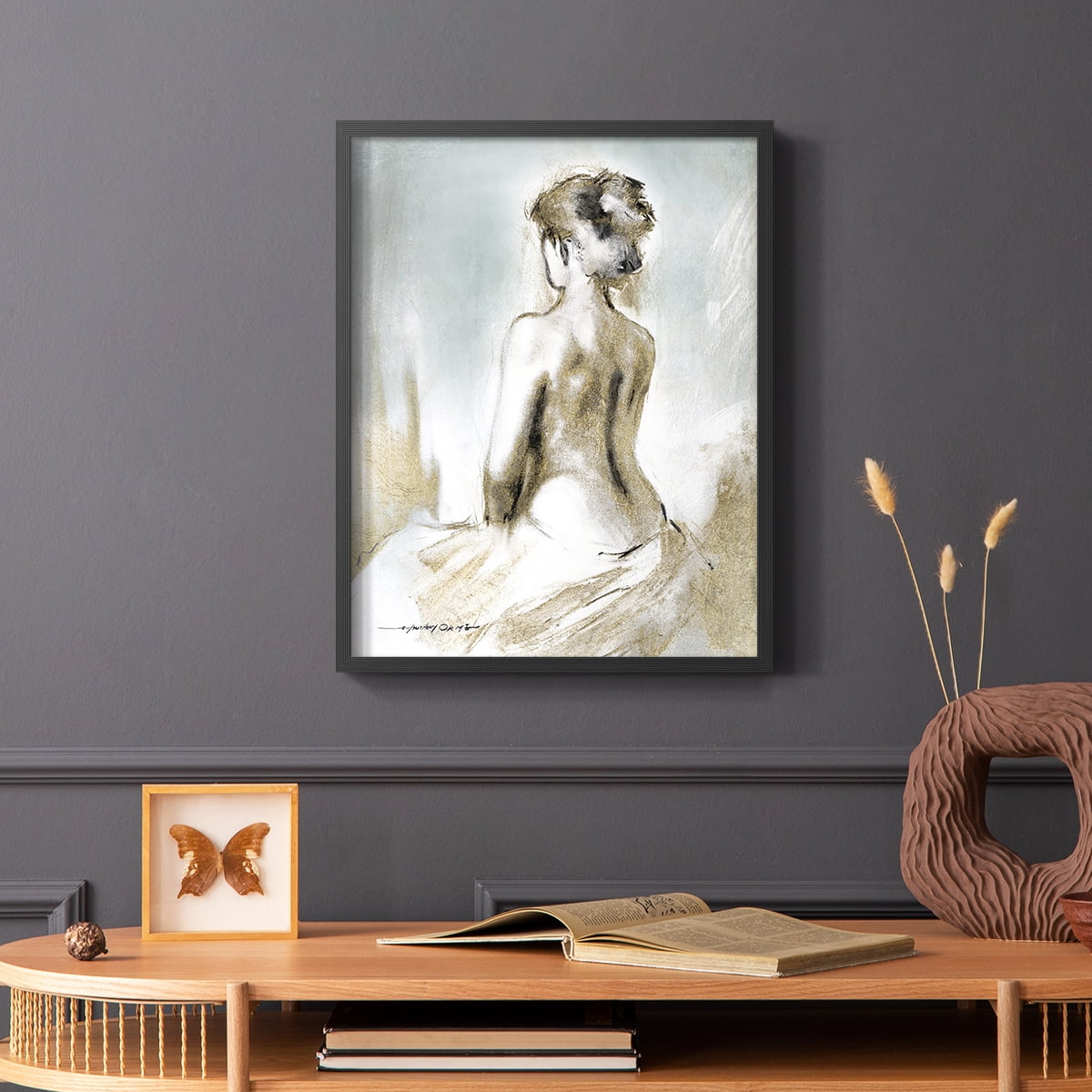 Figure in Golden Light II in Paper Solid Wood 16 x 20 Framed Print