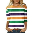 thumbnail image 1 of PMUYBHF T-Shirt Imprimé Joyeuses Fêtes Manches 3/4 Col Rond Blouse 4623 TG, 1 of 5