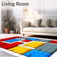 thumbnail image 2 of ODIKA 4'x6' Machine Washable Non-Slip Area Rug, Brick for Boys Room High Traffic Rug, Red, 83786, 2 of 7