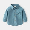 thumbnail image 4 of XBASW Toddler Boys Button up Shirt Lapel Solid Color Dress Shirt Long Sleeved Cotton Cardigan Small Jacket Spring Fall Blouses Tops 1-5T, 4 of 10