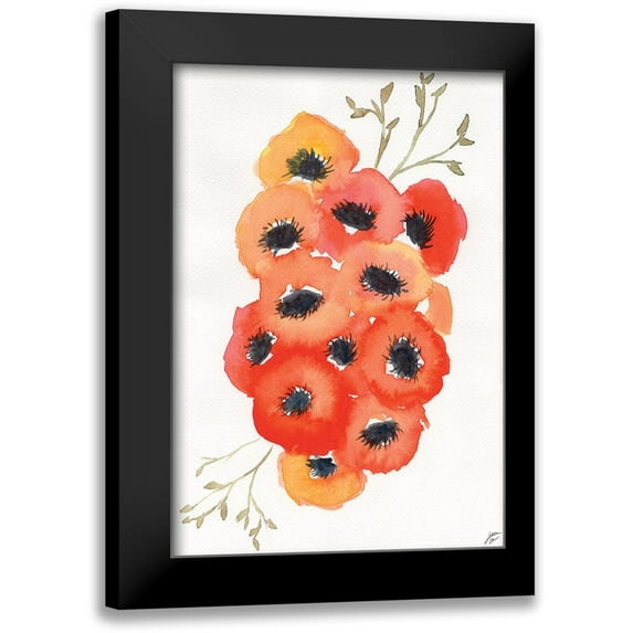 Lee, Judson 18x24 Black Modern Framed Museum Art Print Titled - Vivid Anemones I