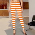 thumbnail image 5 of Riforla Women Leggings Casual Striped High Waisted Soft Stretch Yoga Pants Comfortable Workout Tights Daily Wear Women's Pants Orange S, 5 of 7