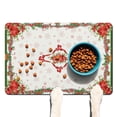 thumbnail image 1 of Tapis pour Nourriture pour Chien, Tapis pour Nourriture et Eau pour Chien, Tapis Bol pour Chat et Chien, Tapis d'Alimentation Antidérapant Réutilisable pour Chat avec Joyeuses Fêtes Branches de Pin,16inx24 Po, 1 of 6