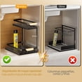 thumbnail image 4 of 2-piezas Organizador Bajo Fregadero de 2 Niveles, Multiusos Deslizante Para Cocina y Baño, Organizador de cocina extraíble ajustable, organizador de cocina Negro, 4 of 7