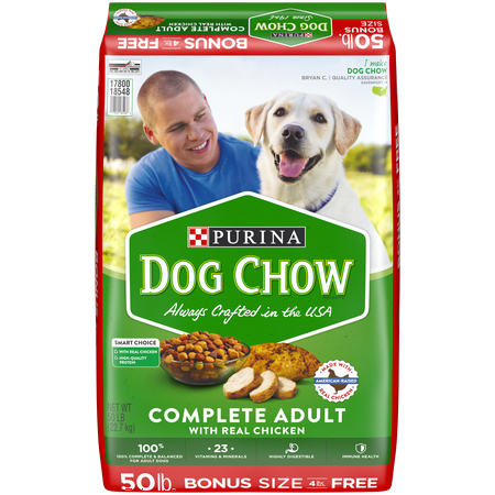 Purina Dog Chow Dry Dog Food, Complete Adult With Real Chicken - 50 lb.