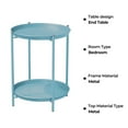 thumbnail image 4 of Grand Patio Indoor & Outdoor Side Table 2-Tier, Weather-Resistant Steel Round End Table for Porch, Poolside, Bedroom, Living Room, Blue, 4 of 8