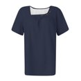 thumbnail image 5 of Mittory Womens Short Sleeve Blouses Spring Dressy Casual Loose Fit T Shirts Button Decor Summer Tunic Tops, 5 of 5