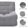 thumbnail image 5 of CQSXDA Adult Bean Bag Chair with Ottoman in Cozy , Extra Large Design Featuring High-Density Memory Foam for Ultimate Comfort，Grey, 5 of 10
