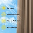 thumbnail image 6 of NICETOWN Rod Free Outdoor Curtain for Patio Waterproof, Sticky Top & Backtab Bottom with Free Rope Privacy Protective Windproof, 2 Panels, Tan, W52 x L84, 6 of 11