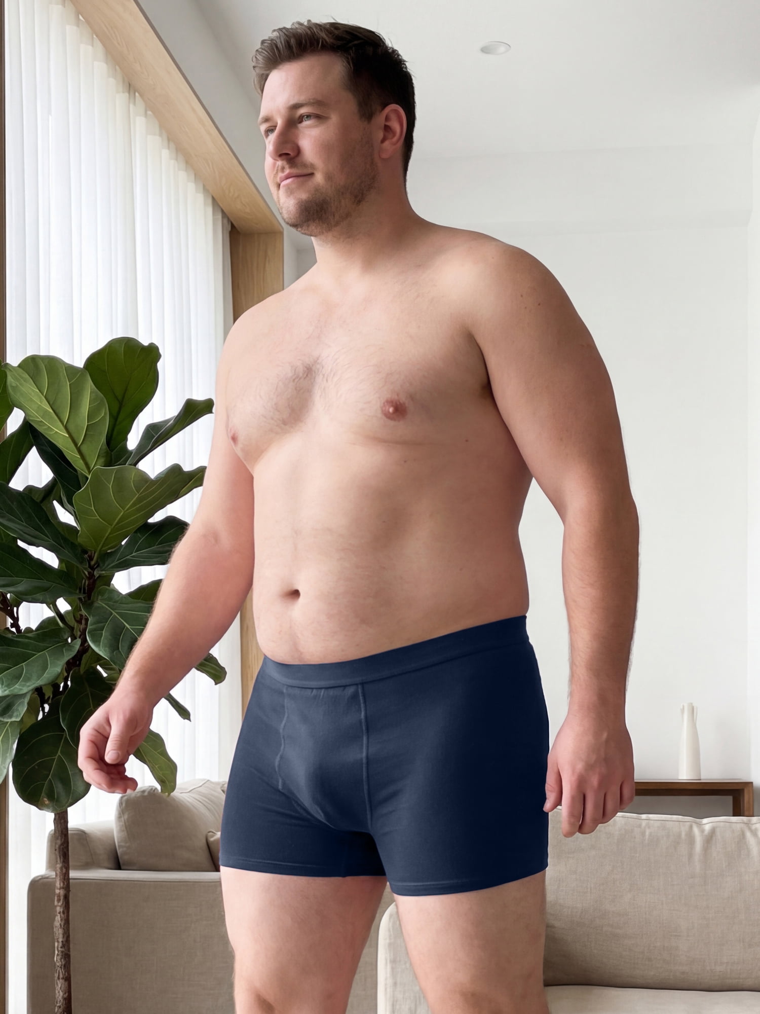 DARING DIVA Men's Big Tall Stretch Waistband Mid-Waisted Underwear XL Navy Blue