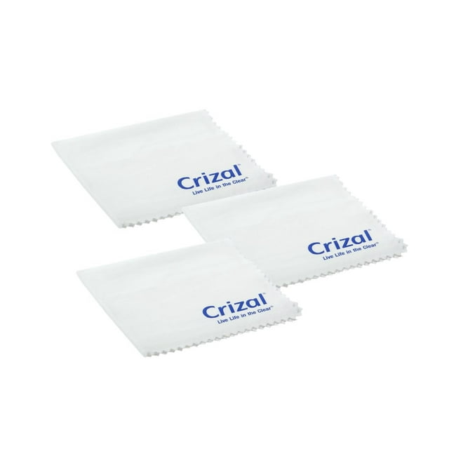 Crizal Microfiber Eyeglasses Lens Cleaning Cloth w/Case 3 Pack