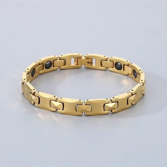 Magnetic Bracelet Men Health Energy Couple 14K Yellow Gold Bracelet Male Gold-color Magnetic Bracelets for Women Men