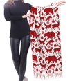 thumbnail image 4 of Shawl Wraps for Women - red plaid Moose Bunny bear Oversized Fall Winter Fashion Blanket Scarf for Women, 4 of 6