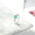 thumbnail image 4 of Gem Stone King 0.90 Ct Blue Apatite G/H Lab Grown Diamond 925 Silver and 10K Yellow Gold Ring (Size 6), 4 of 4