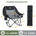 thumbnail image 4 of Oversized Rocking Camping Chair for Adults, Fully Padded Folding Outdoor Lawn Chair with Cooler Bag & Side Pocket, Portable Recliner Chair for Camp, Patio, Backyard, Supports 400 lbs, 4 of 7