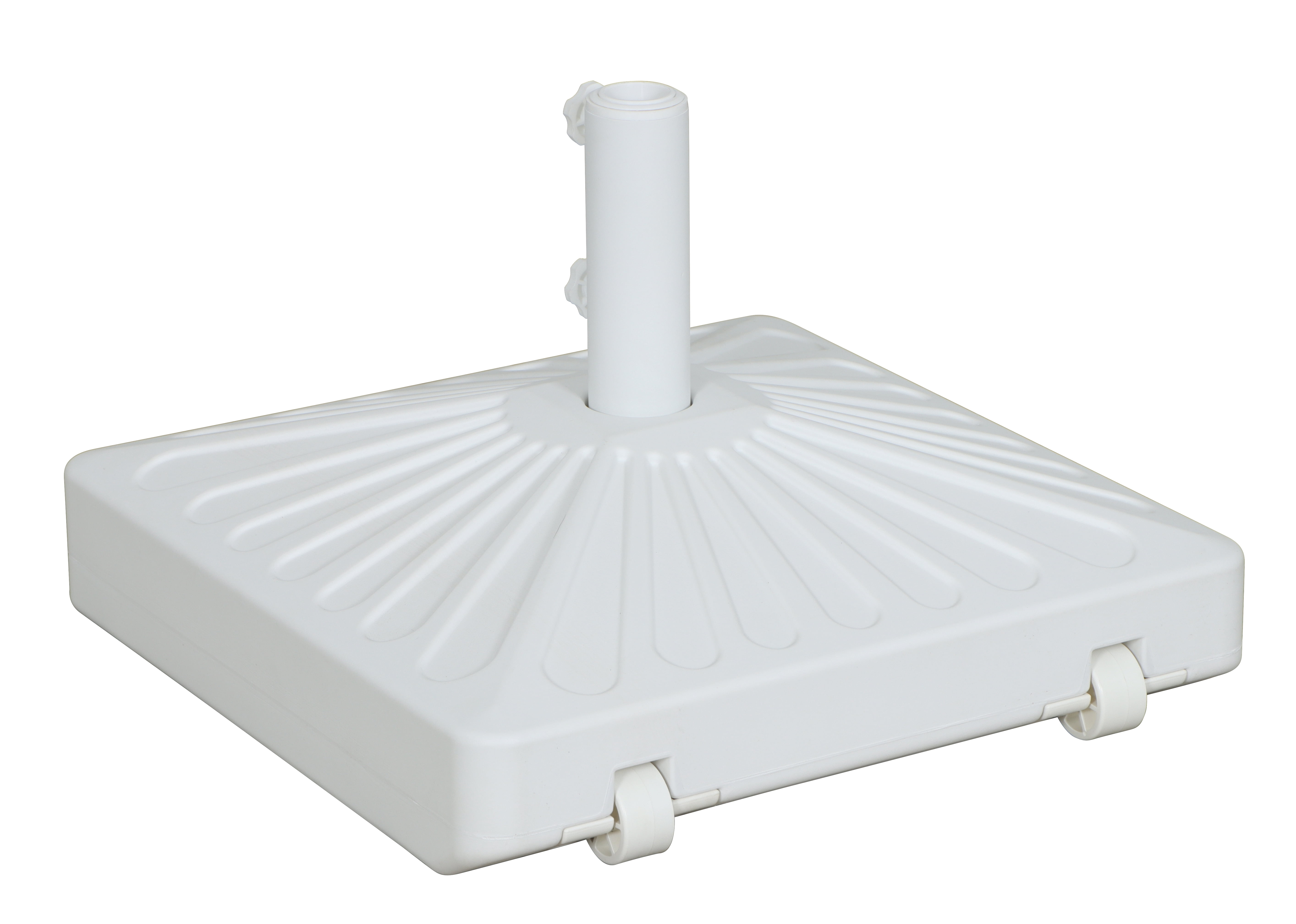 Better Homes & Gardens 50lb Square Outdoor Fillable Wheeled Umbrella Base in White