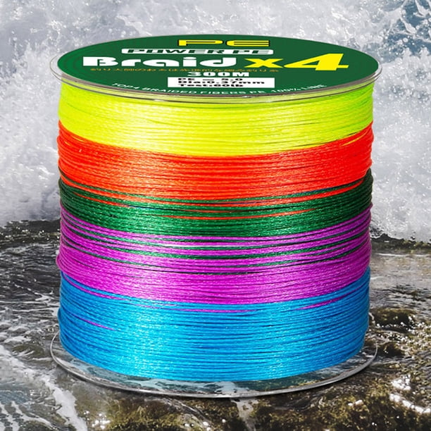 Alambre de pesca de carpa de 4 hebras, 300M, hilo de PE Multicolor, alambre tejido de pesca de 10,6-90LB
