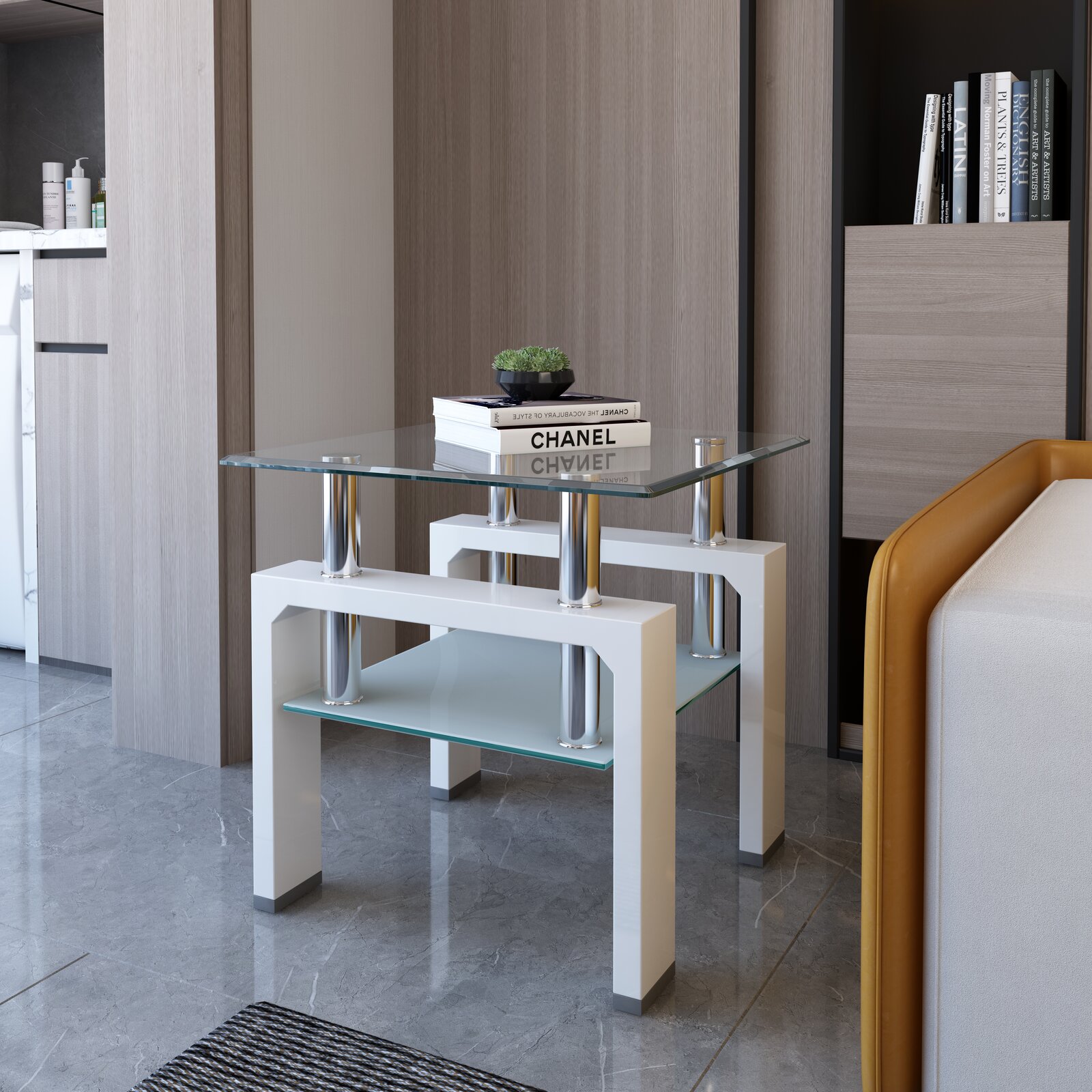 Midori Glass End Table, Overall 23.5'' H x 23.5'' W x 23.5'' D