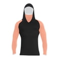 thumbnail image 5 of Men's UPF 50+ Hooded Sun Shirt, Lightweight Long Sleeve Fishing Shirt with Hood, Quick-Dry Rash Guard Sun Protective Shirt for Hiking, Beach, and Outdoor Activities Black L, 5 of 6