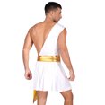 thumbnail image 4 of Traje de cosplay de gladiador de dios griego antiguo para hombre, vestido con volantes, vestidos con cinturón fruncido metálico, disfraz de caballero guerrero de Halloween, 4 of 5