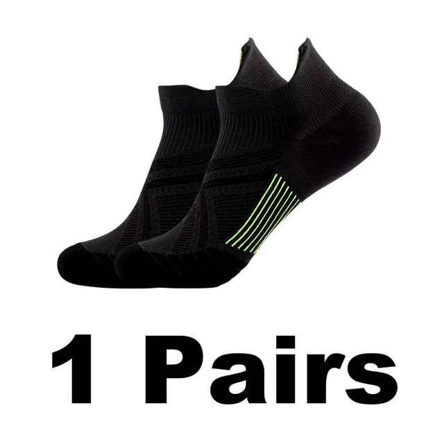 1/3/5 Pairs Men Women Socks Sports Compression Running Protector Ankle Protection High Elastic Pressure Boat Ankle Socks Short black 1pairs S M(EU34-39)