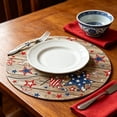 thumbnail image 5 of Tepsmf Round Placemats with Independence Day Prints, Patriotic Table Setting Mat, Decorative Dining Placemat for Holiday Kitchen Home Party Decoration, 5 of 5