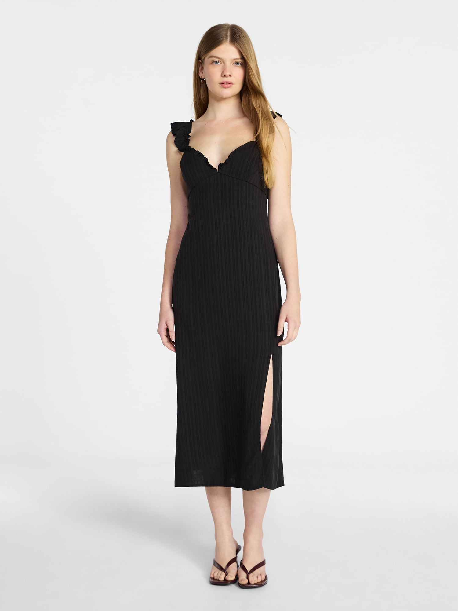 No Boundaries Sleeveless Tiered Maxi Dress, Women's XXS-XXL